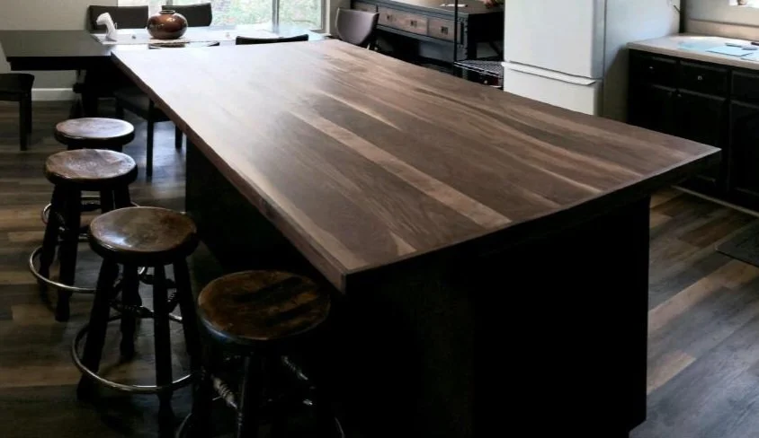 Walnut island top natural oil finish. Dewey, AZ