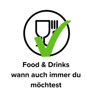 food and drink icon with green check mark