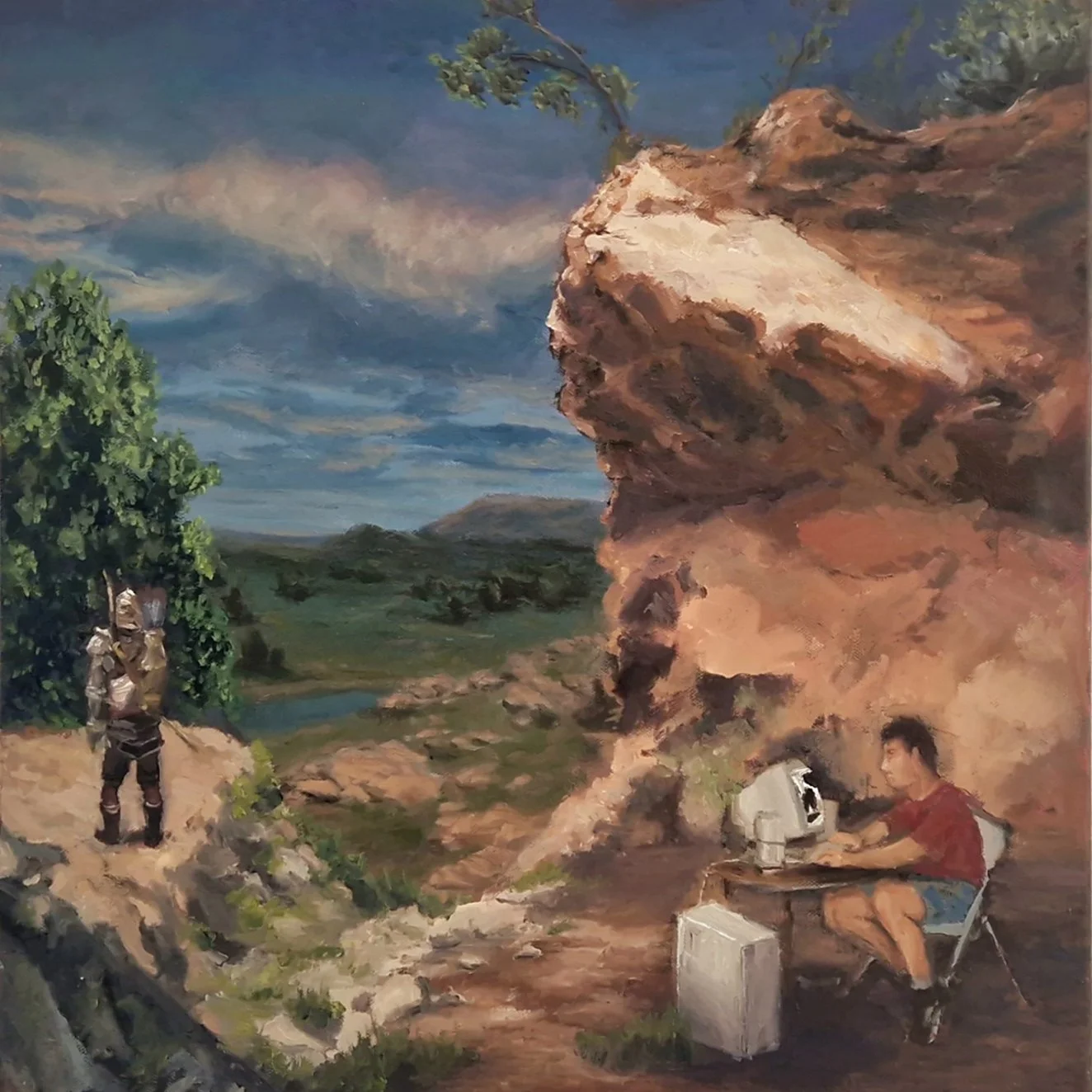 Hermit in the Wilderness, 2024, oil on canvas, 30 x 30cm