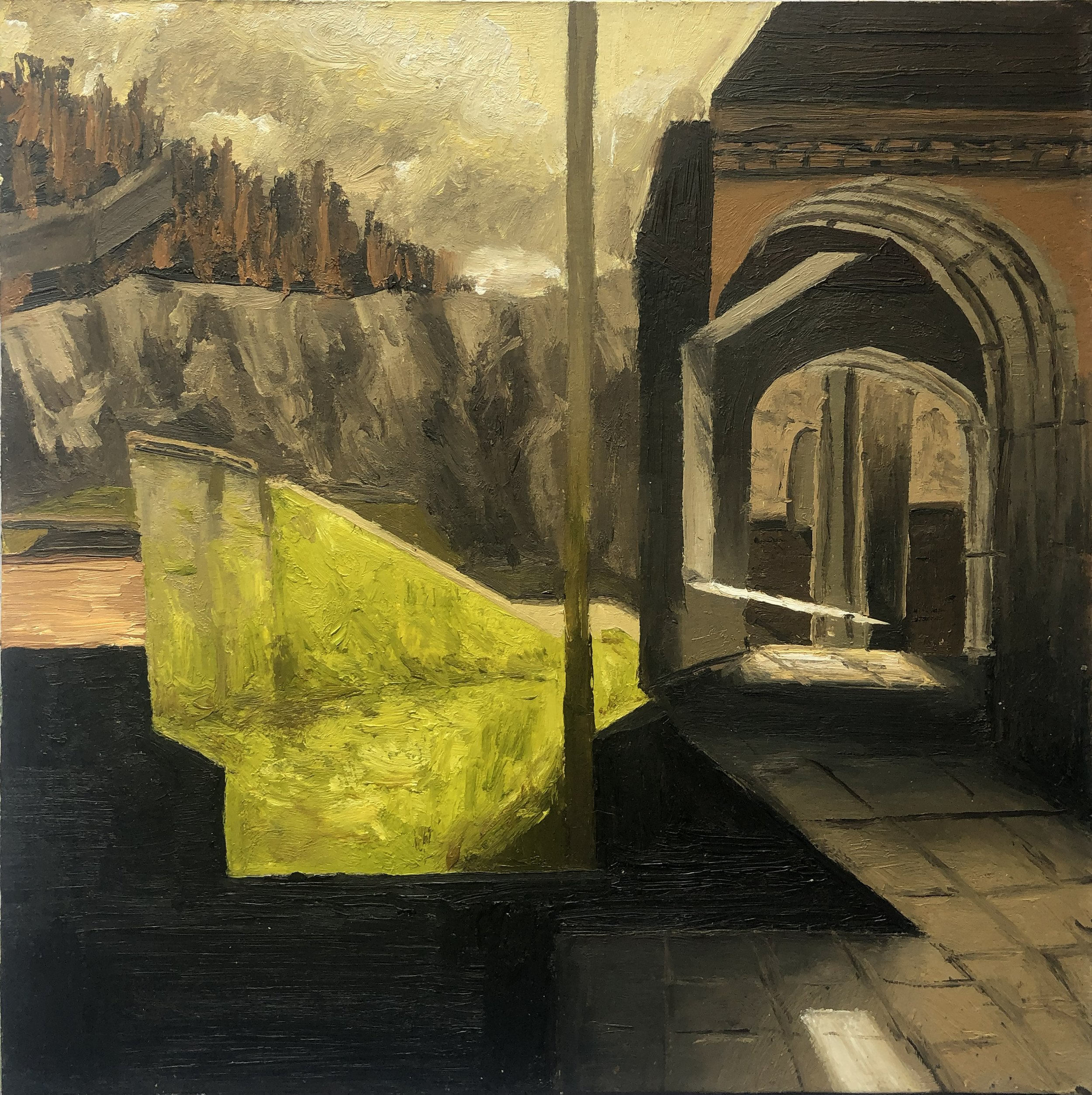 Inferno, 2022, oil on mountboard, 20 x 20cm