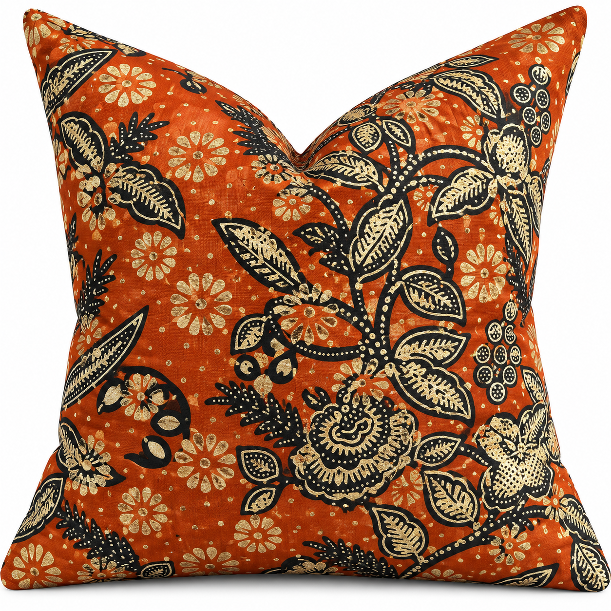 cocoa desiree No. 029 Burnt Orange Botanical throw pillow.png