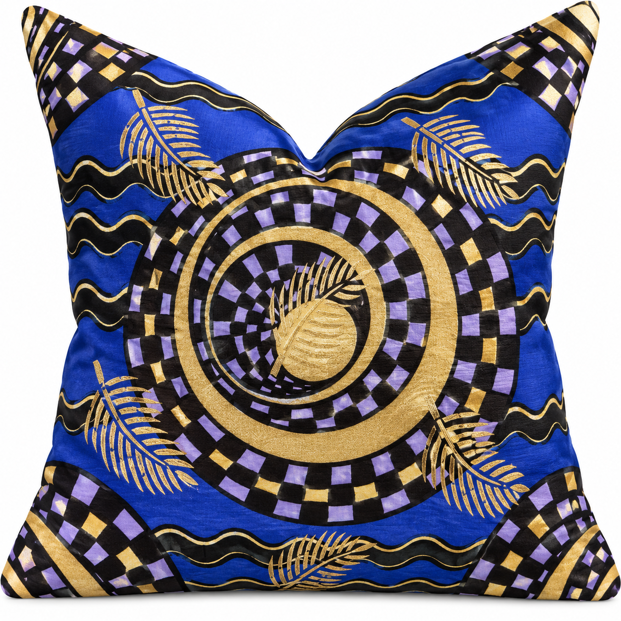 cocoa desiree No. 026 Royal Blue & Gold throw pillow.png