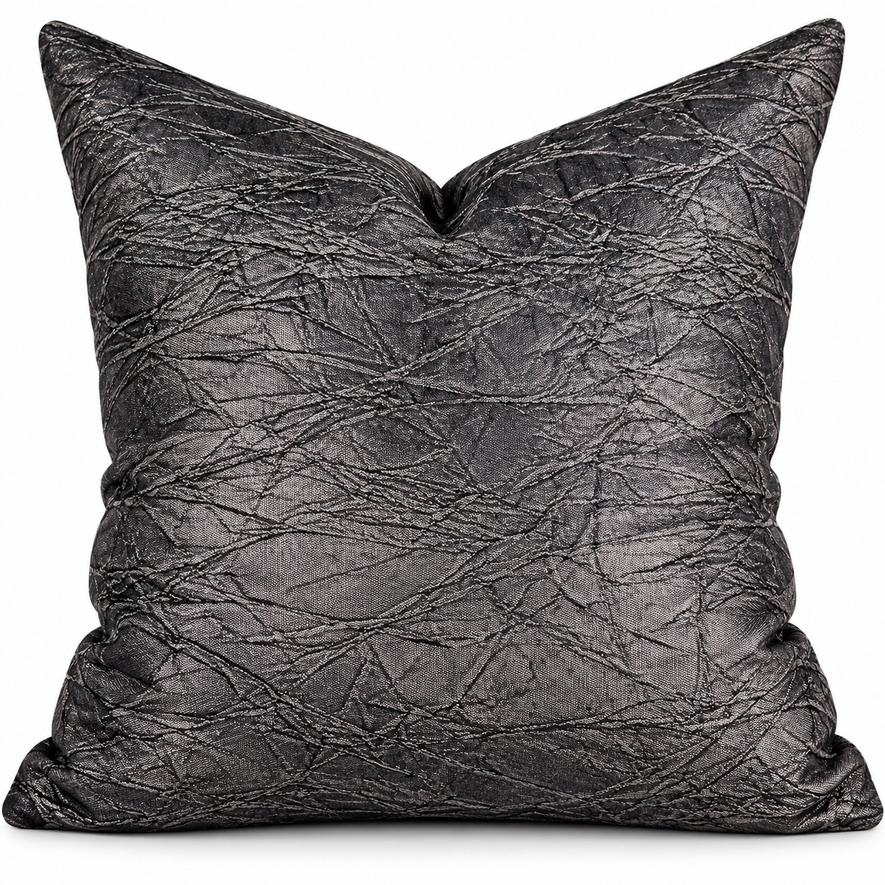 cocoa desiree No. 022 Charcoal Metallic throw pillow.png