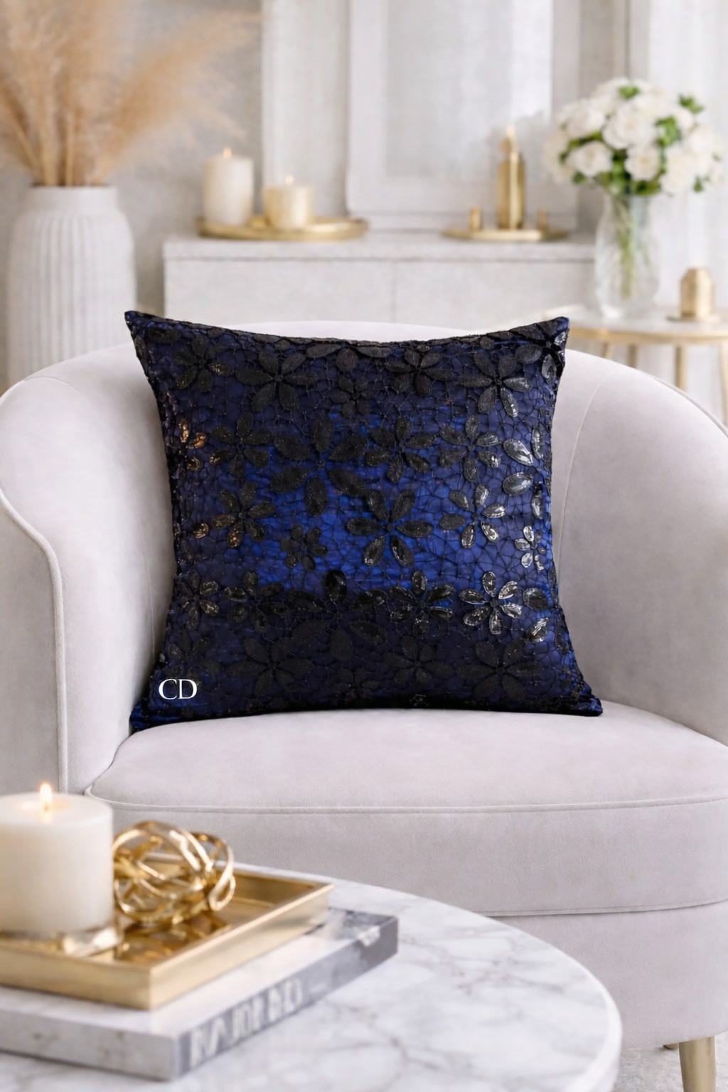 CATHERINE'S MIDNIGHT BLOOM 
Cocoa Desireé Studio 
Chosen in her favorite colors, this piece was given as a birthday gift.  
Not just something beautiful, but something personal - made to be lived with, and remembered.