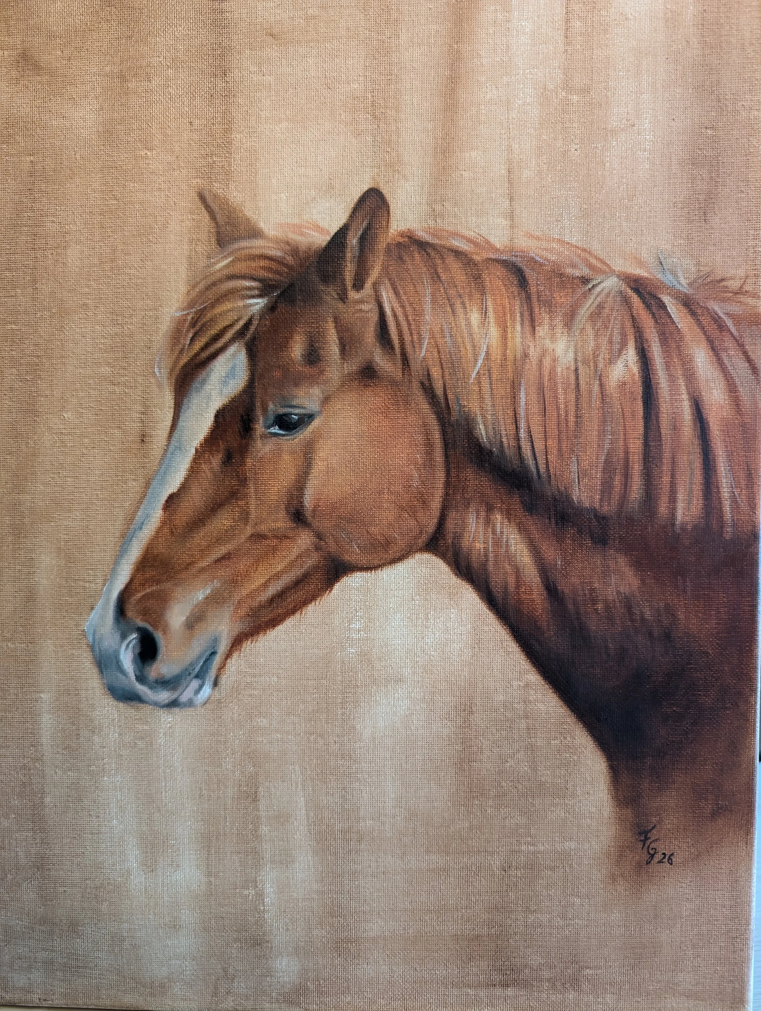 Fuchs Wallach gemalt in Öl auf Leinwand als Auftragsarbeit vom Foto