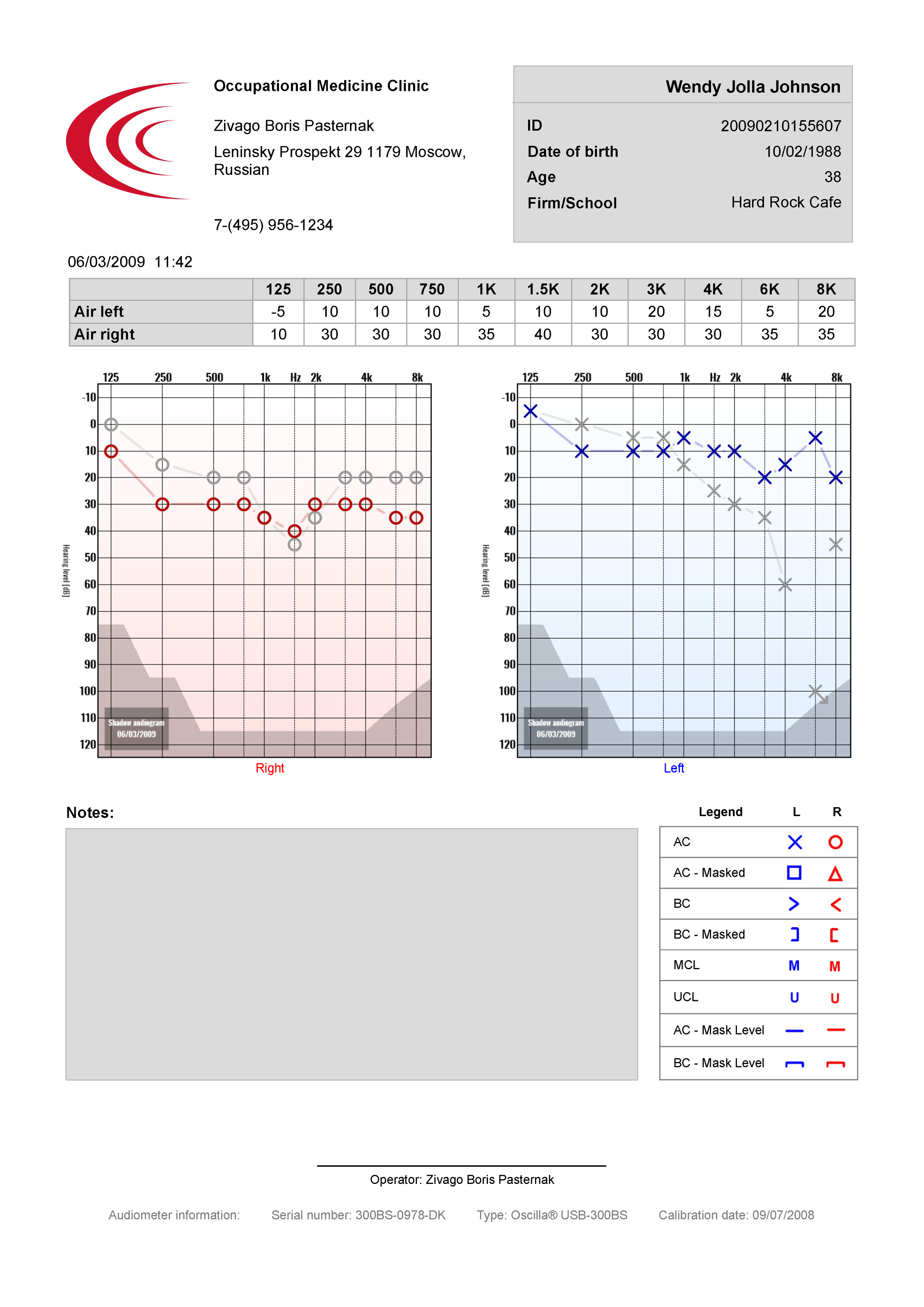 AudioConsole Patient Report