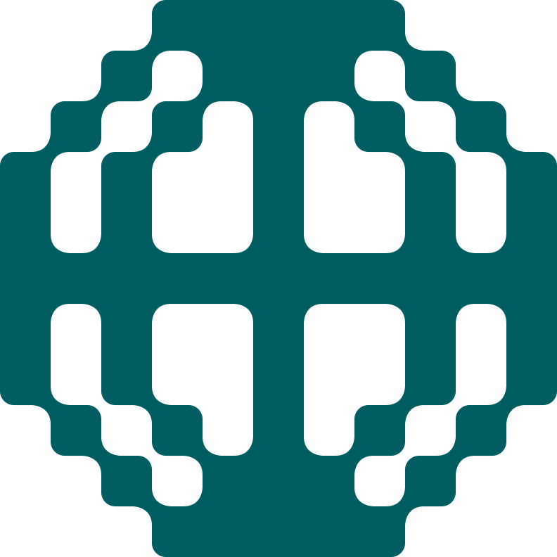 Diseño simétrico abstracto en forma de cruz formado por curvas y líneas negras sobre fondo azul