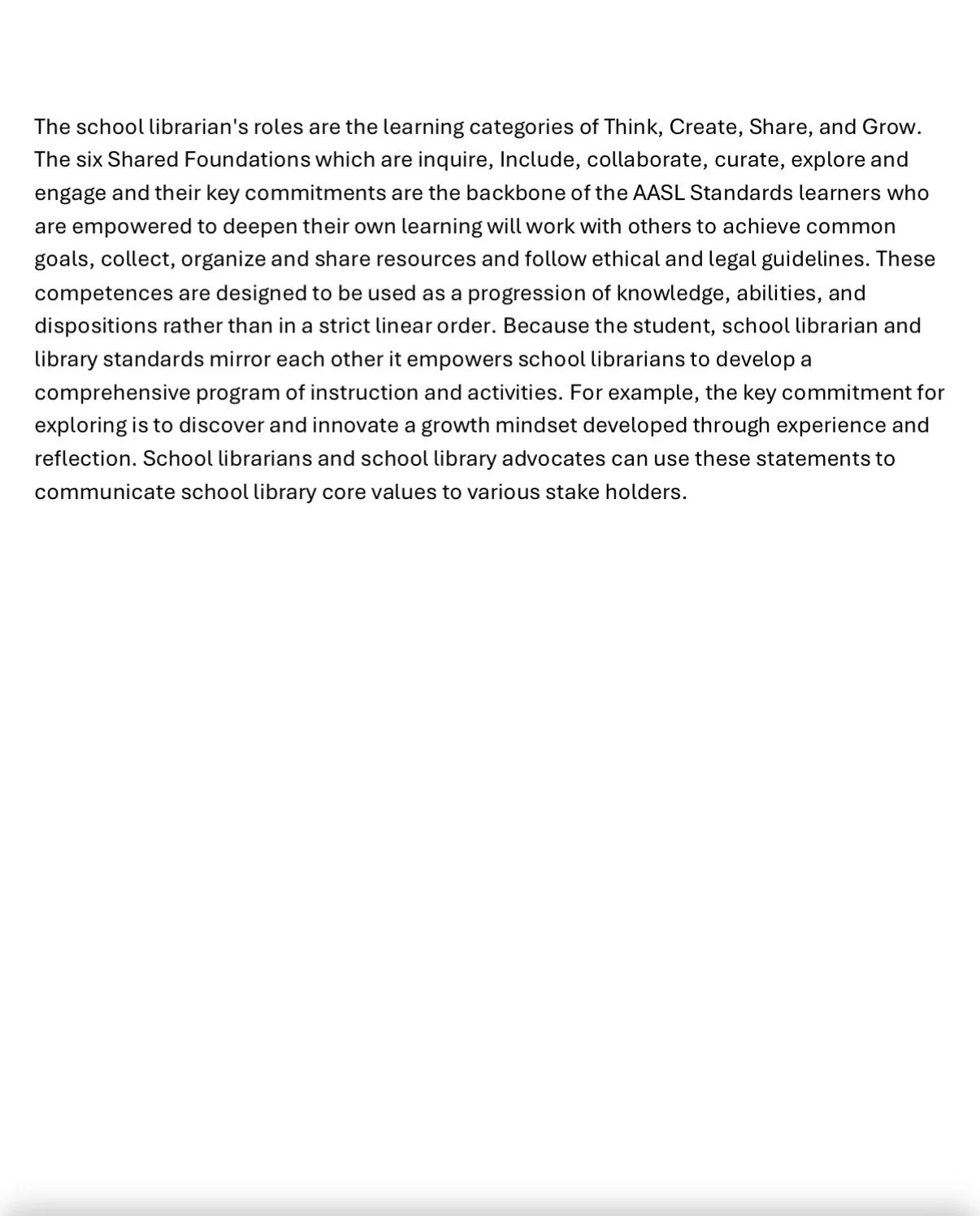 Standards Explanation