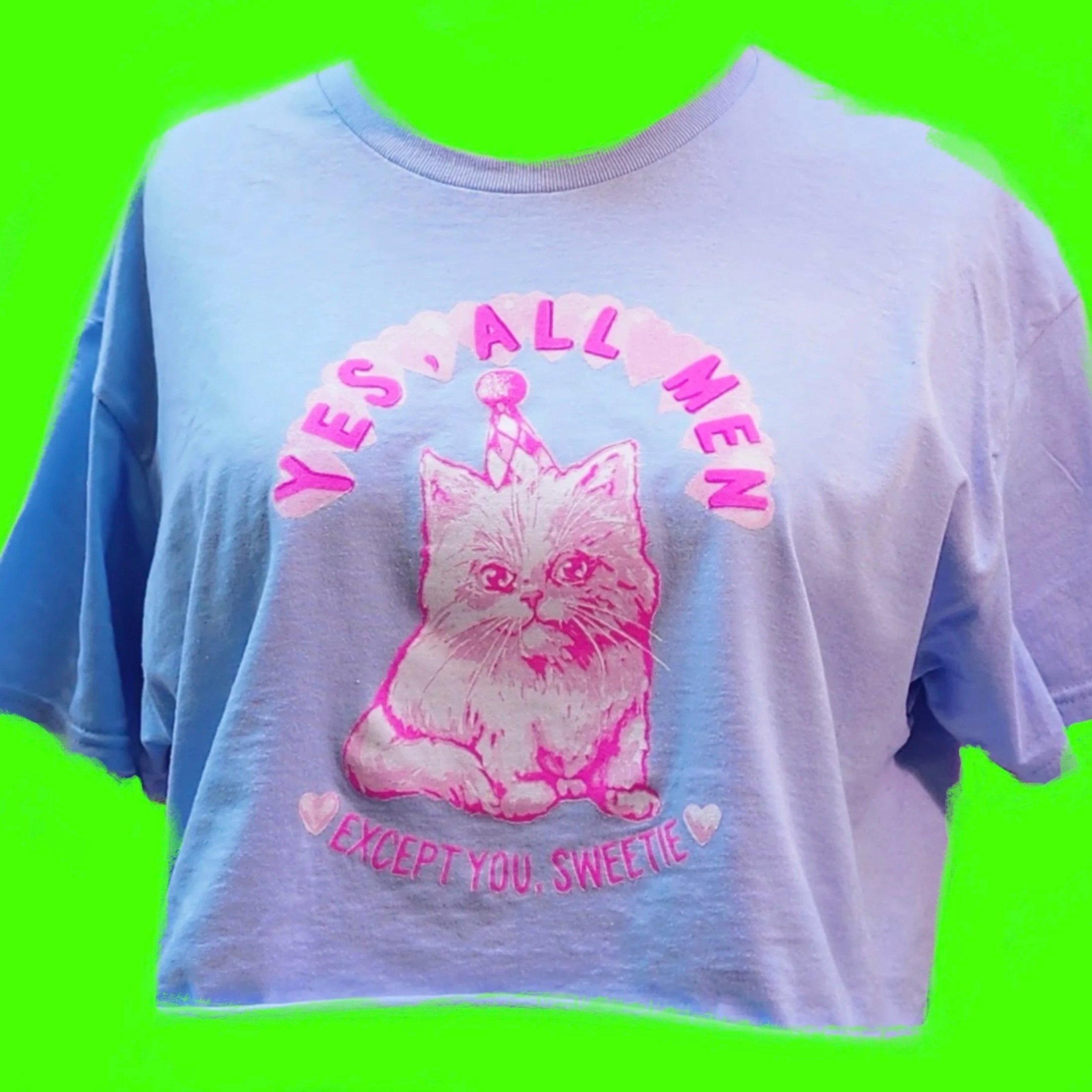 “YES ALL MEN” LT BLUE T-SHIRT (CROPPED XL)