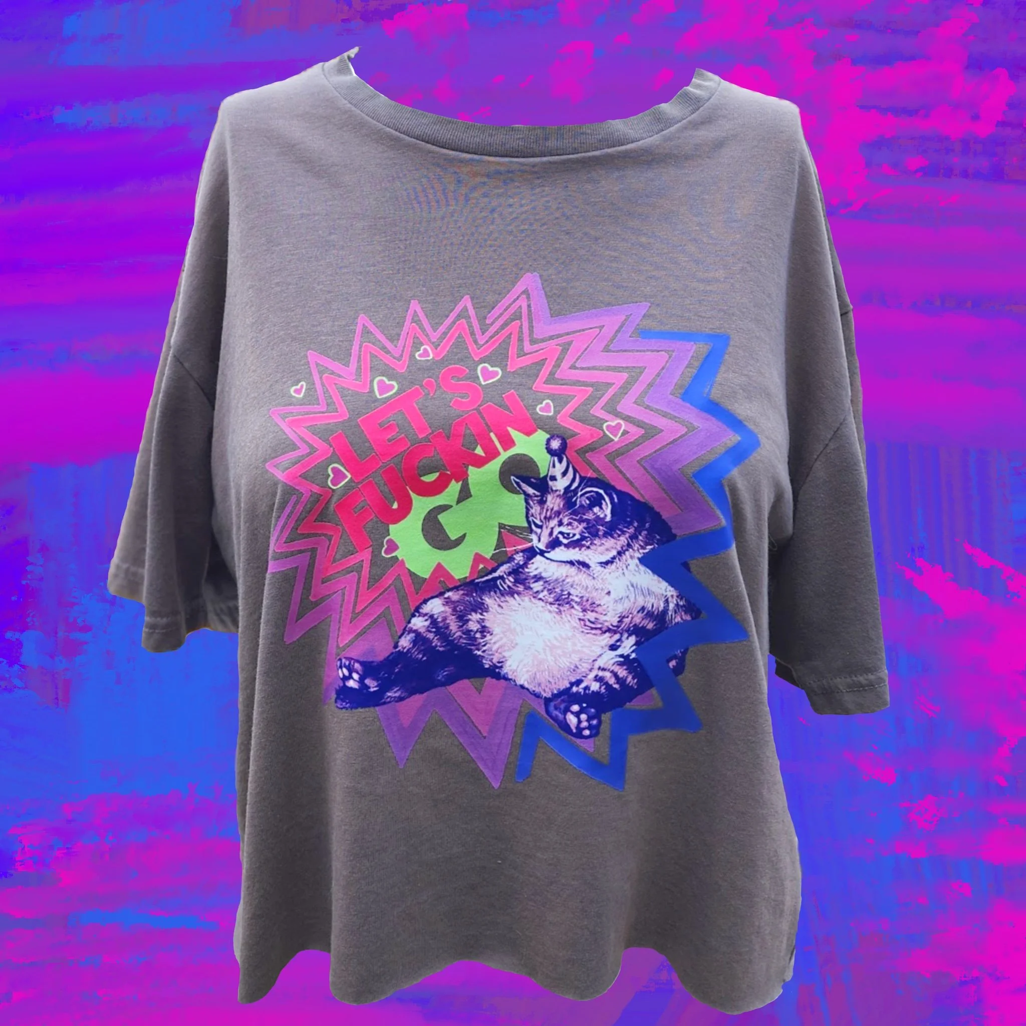 RECLAIMED "Let's Go" Cropped T-Shirt (M)