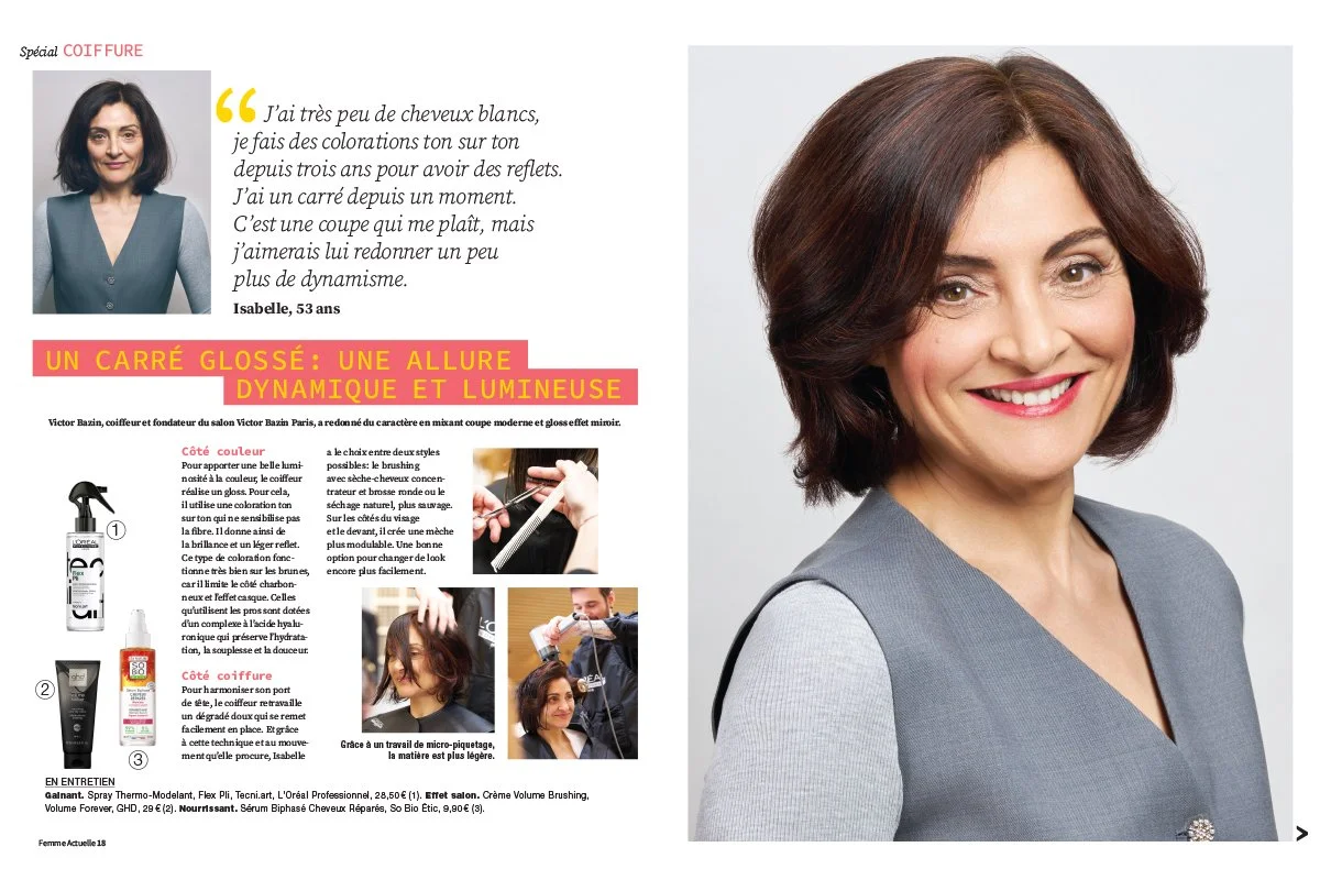 Studio et Agence iso 404 - Rodolphe Debyser - Photographe Rennes - Femme Actuelle Magazine - Dossier Spécial Beauté Cheveux avec L'Oréal