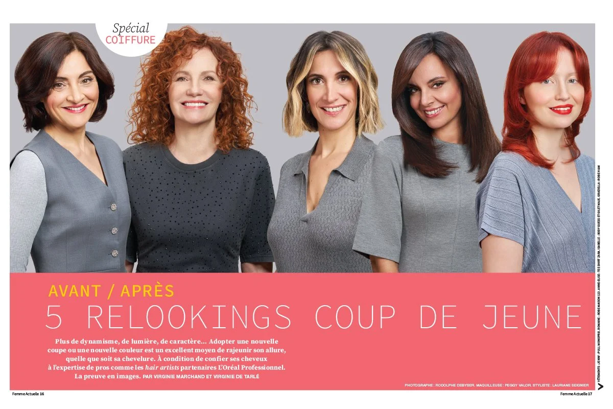 Studio et Agence iso 404 - Rodolphe Debyser - Photographe Rennes - Femme Actuelle Magazine - Dossier Spécial Beauté Cheveux avec L'Oréal