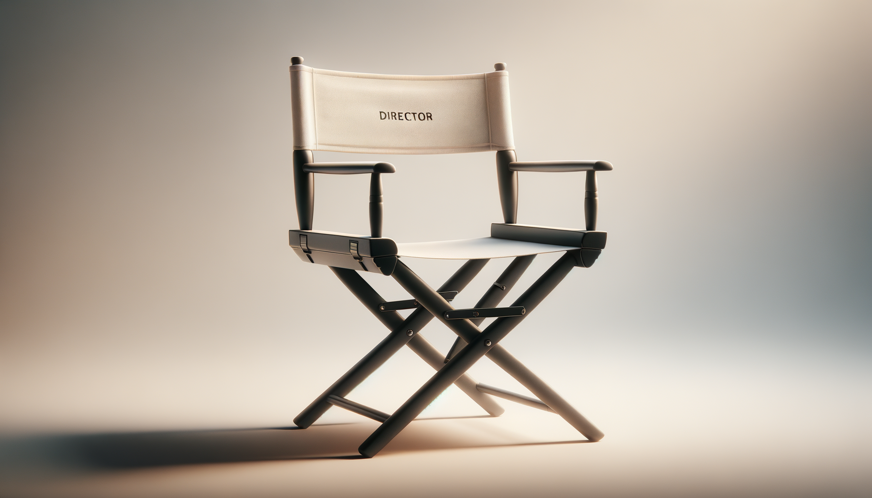 Chaise de tournage en bois avec dossier marqué "Directeur"