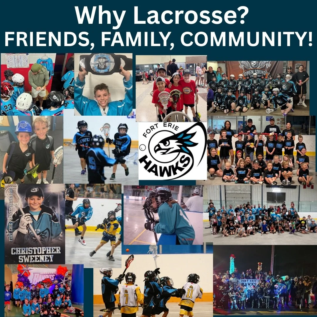 Why Lacrosse? It&rsquo;s more than just a game! 🌟 It&rsquo;s about building friendships, celebrating family, and fostering community spirit! Join the Fort Erie Hawks and experience the joy, teamwork, and lifelong memories that come with being part o