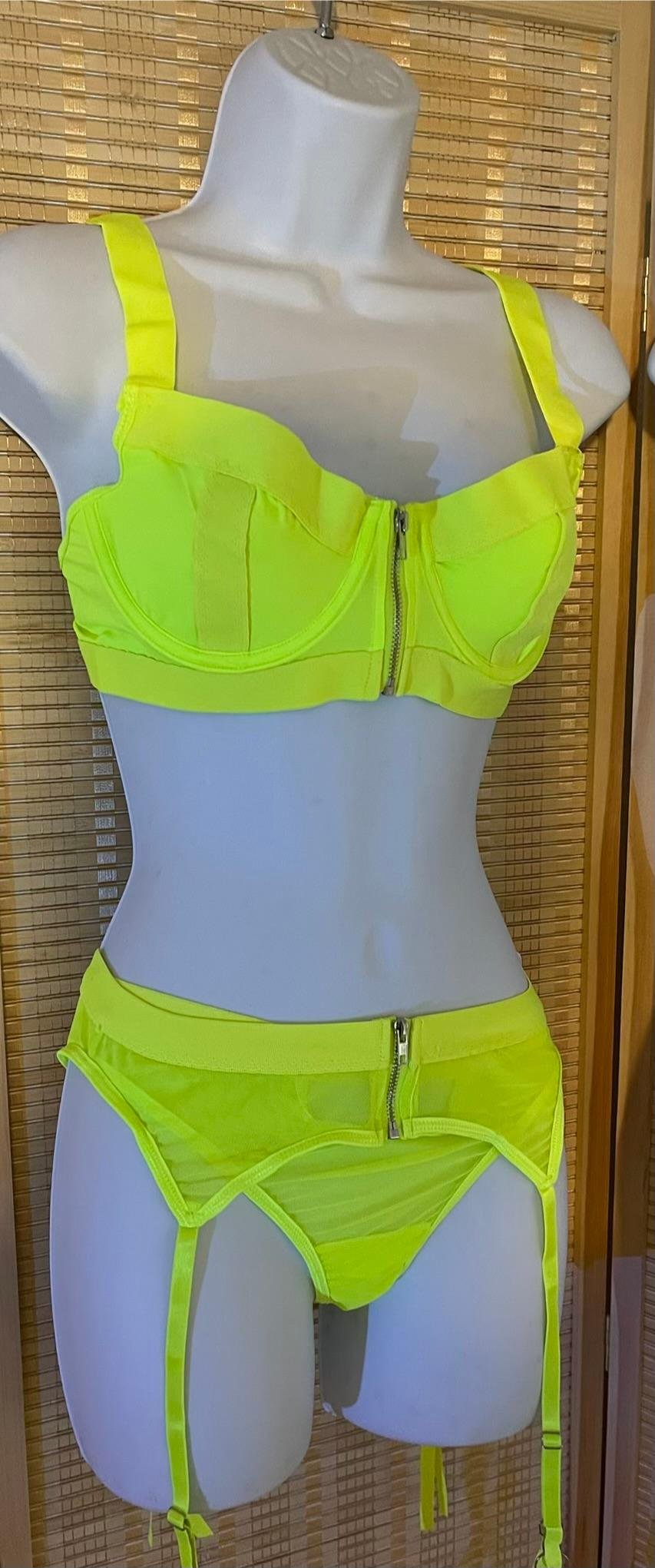 Neon Radiance 3-Piece Lingerie Set