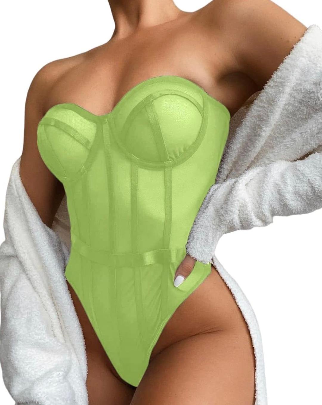 Elegant Sheer Thong Bodysuit