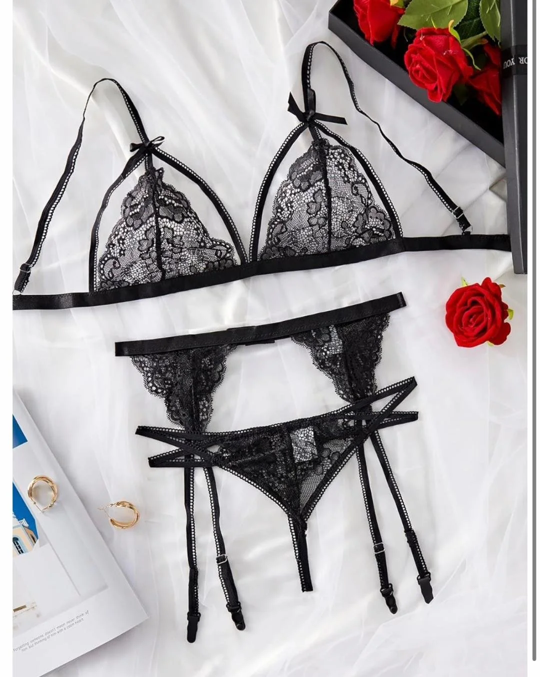 Elegant 3-Piece Lace Lingerie Set