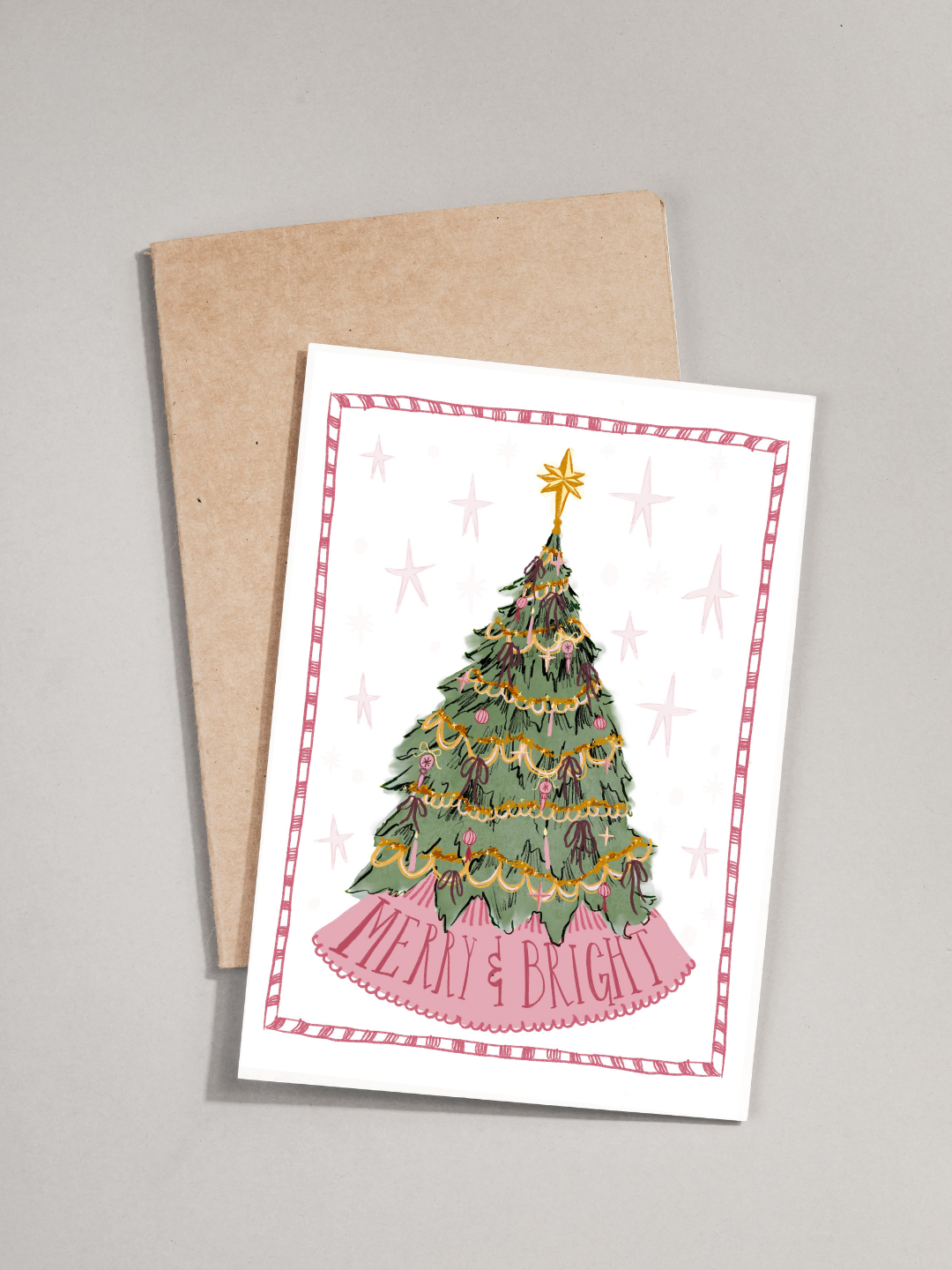 Merry & Bright Tree - Greeting Card