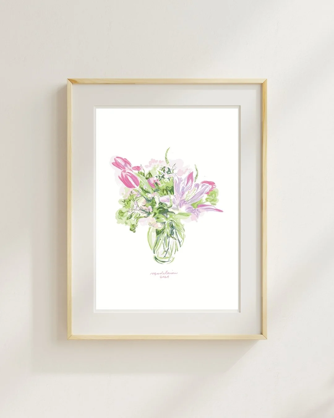 Tulips and Lily Arrangement Print