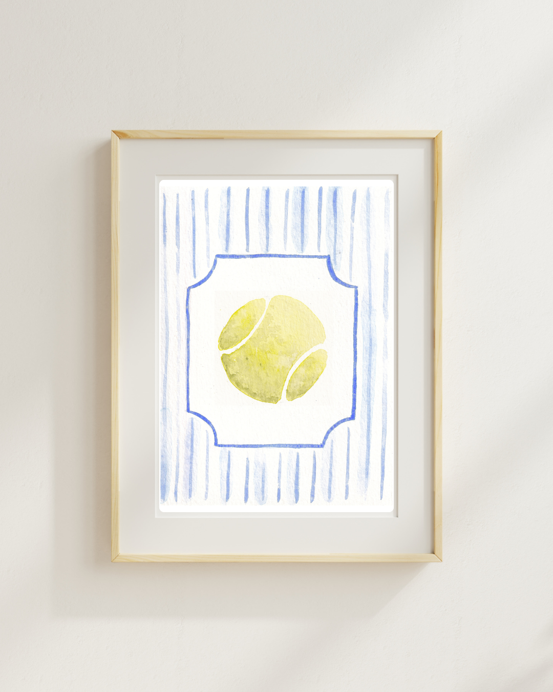 Tennis Ball on Stripes Print