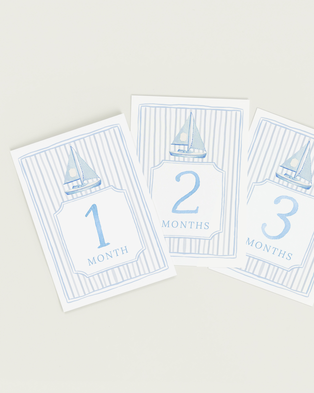 Sailboat 12 Month Milestone Cards