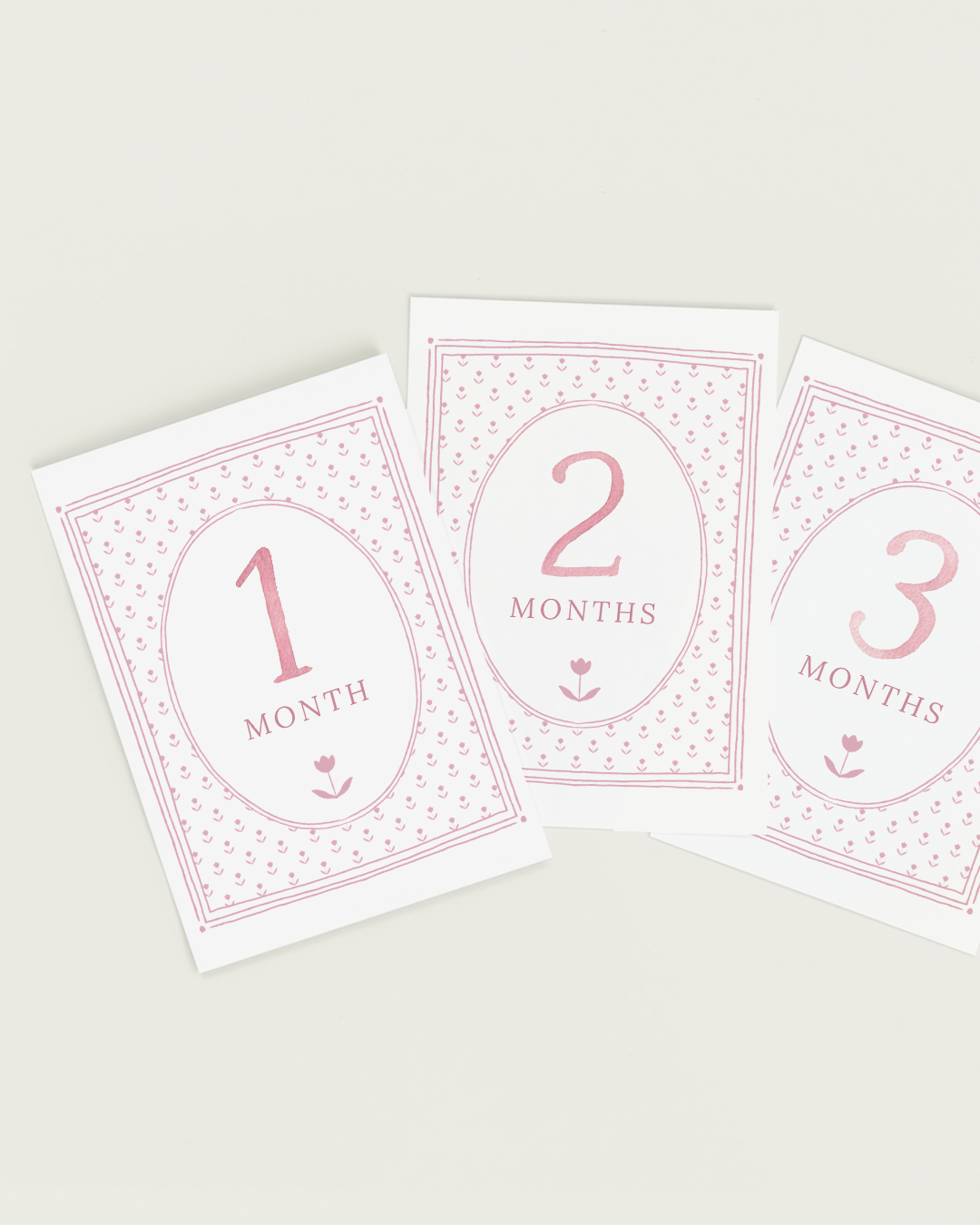 Cottage Floral 12 Month Milestone Cards