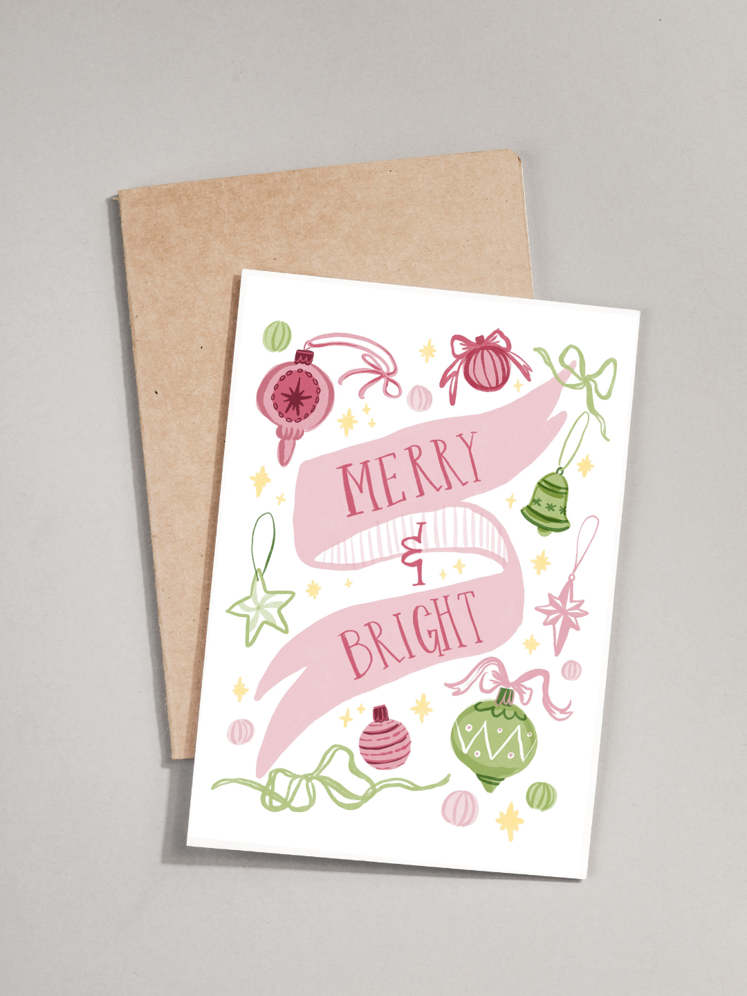 Merry & Bright Ornaments - Greeting Card