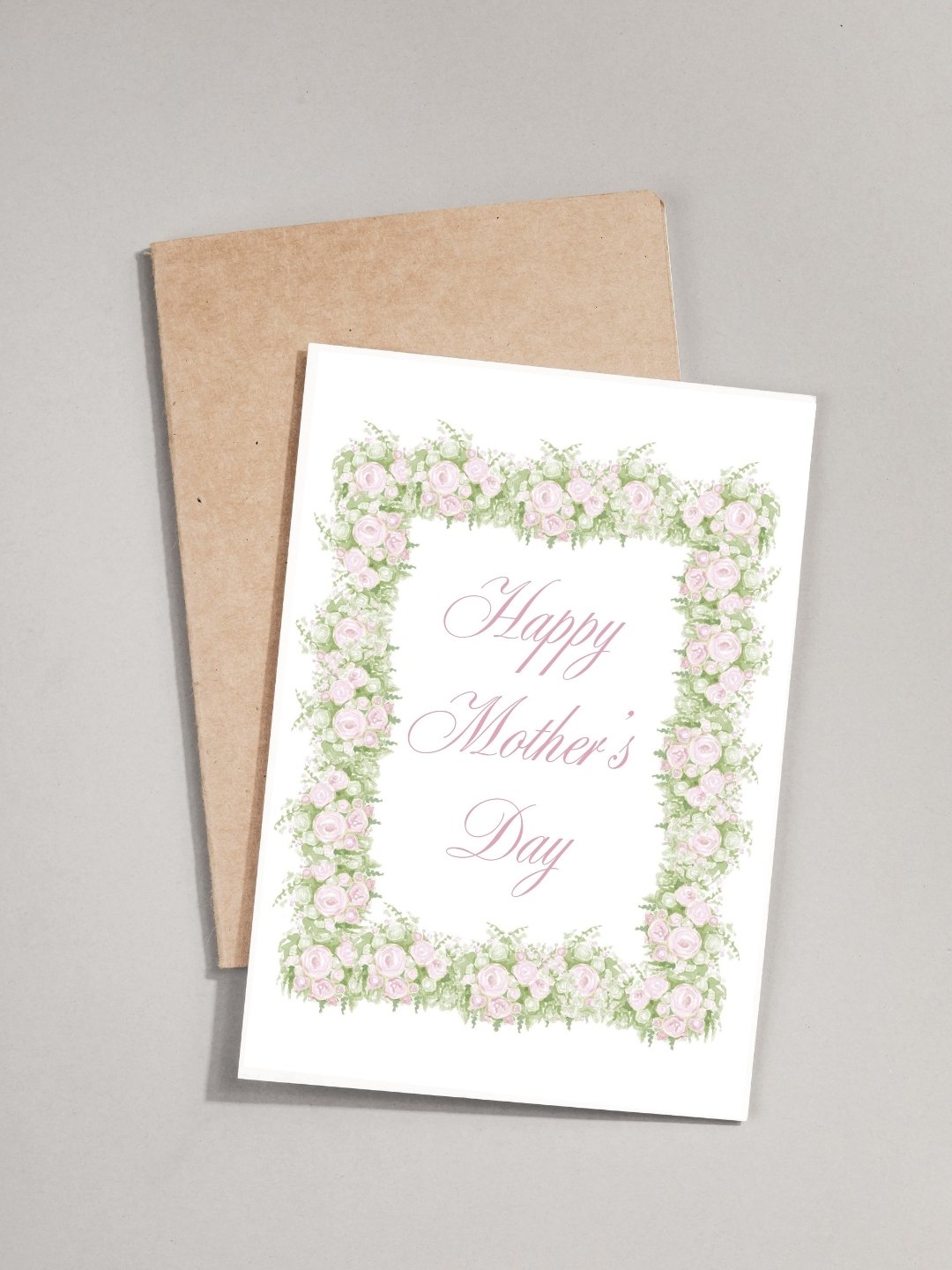 Happy Mother's Day Rose Border - Greeting Card