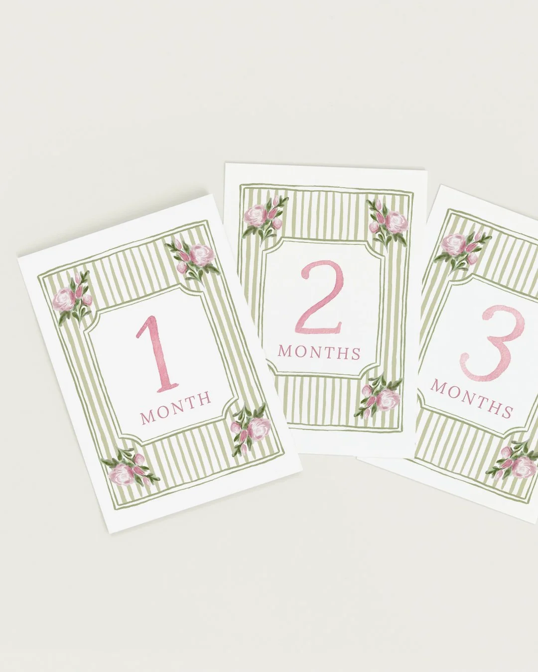 Rose 12 Month Milestone Cards