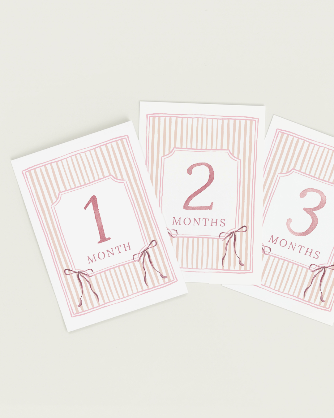 Bow 12 Month Milestone Cards