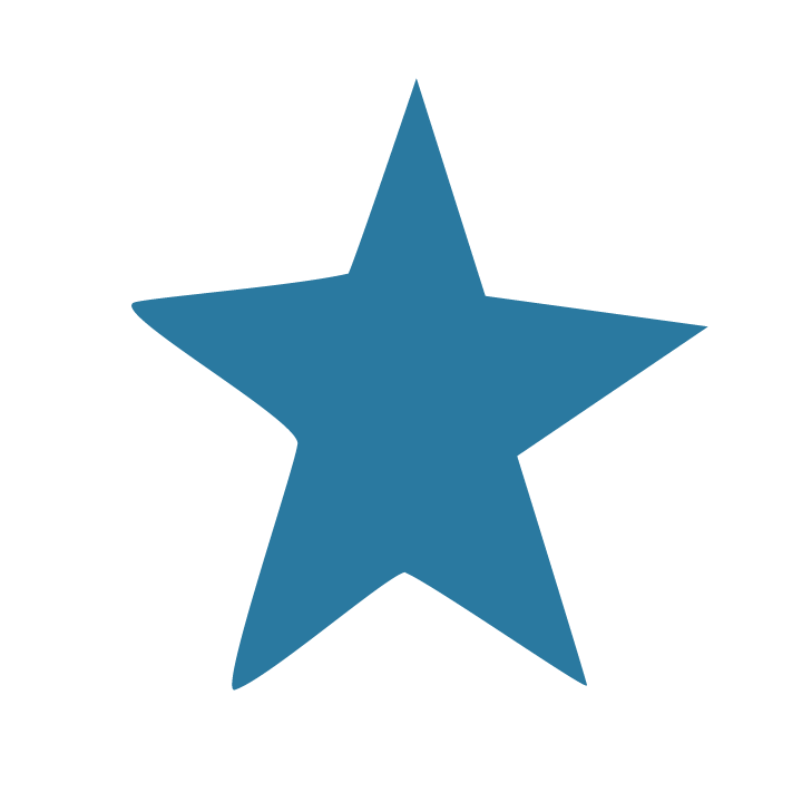 A large blue star on a black background.