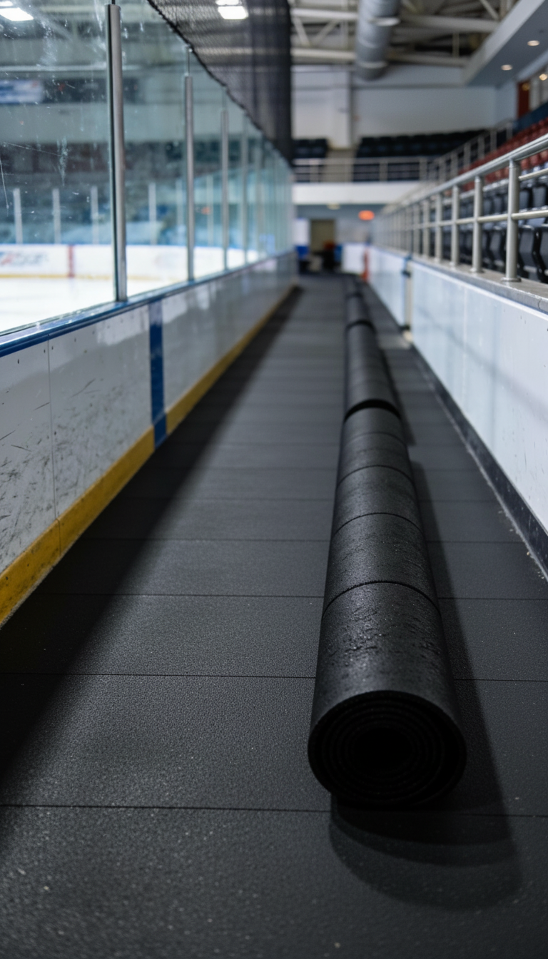 Rubber flooring for arenas and sport facilities Alberta Canada