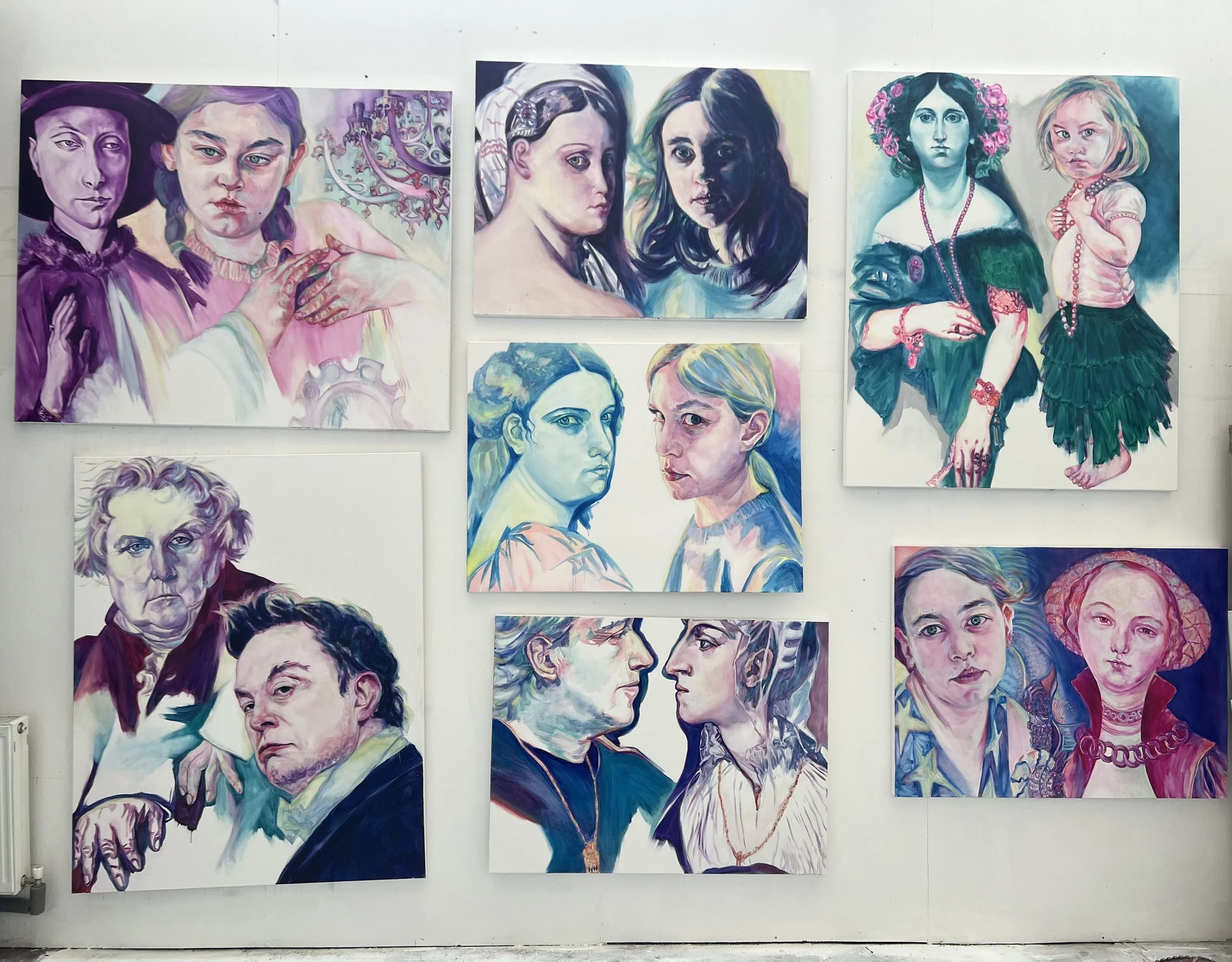 Twister,
2024-25,
oil on canvas,
Studio wall