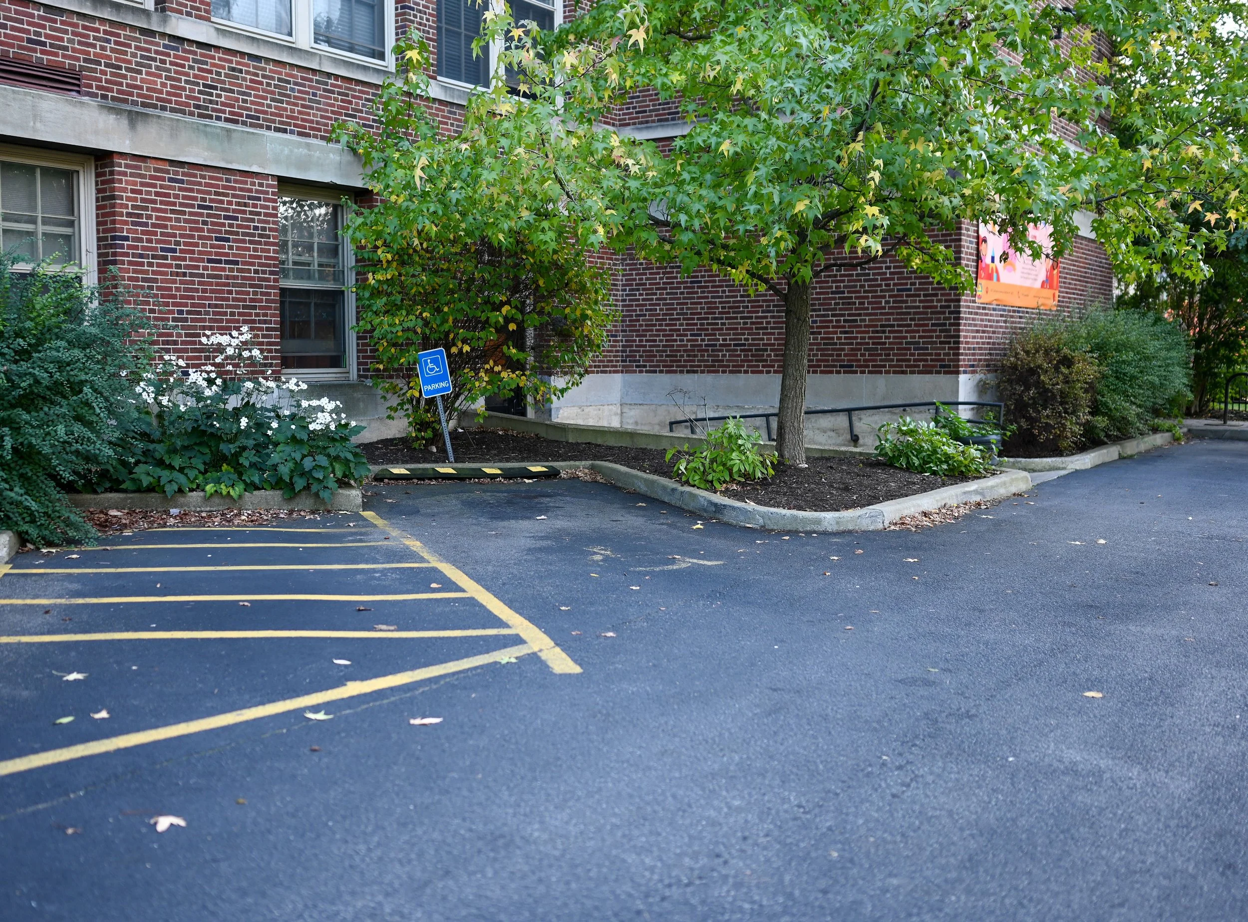 OFFICE PARKING: Handicap parking spot at the west end of the lot, nearer to the door of Second Mother Childcare (Suite #102).