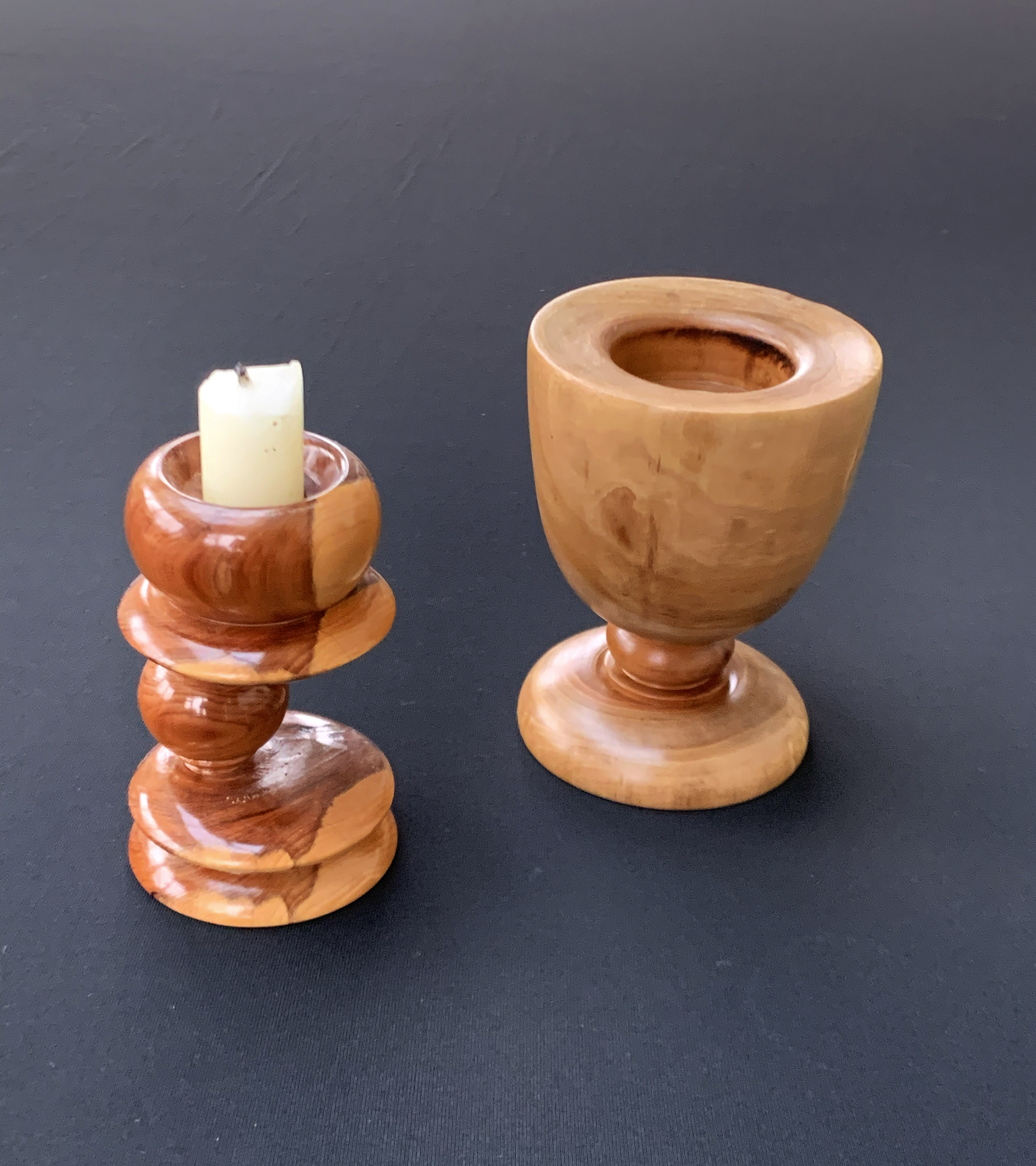 Candle Holders, Yew & Cherry