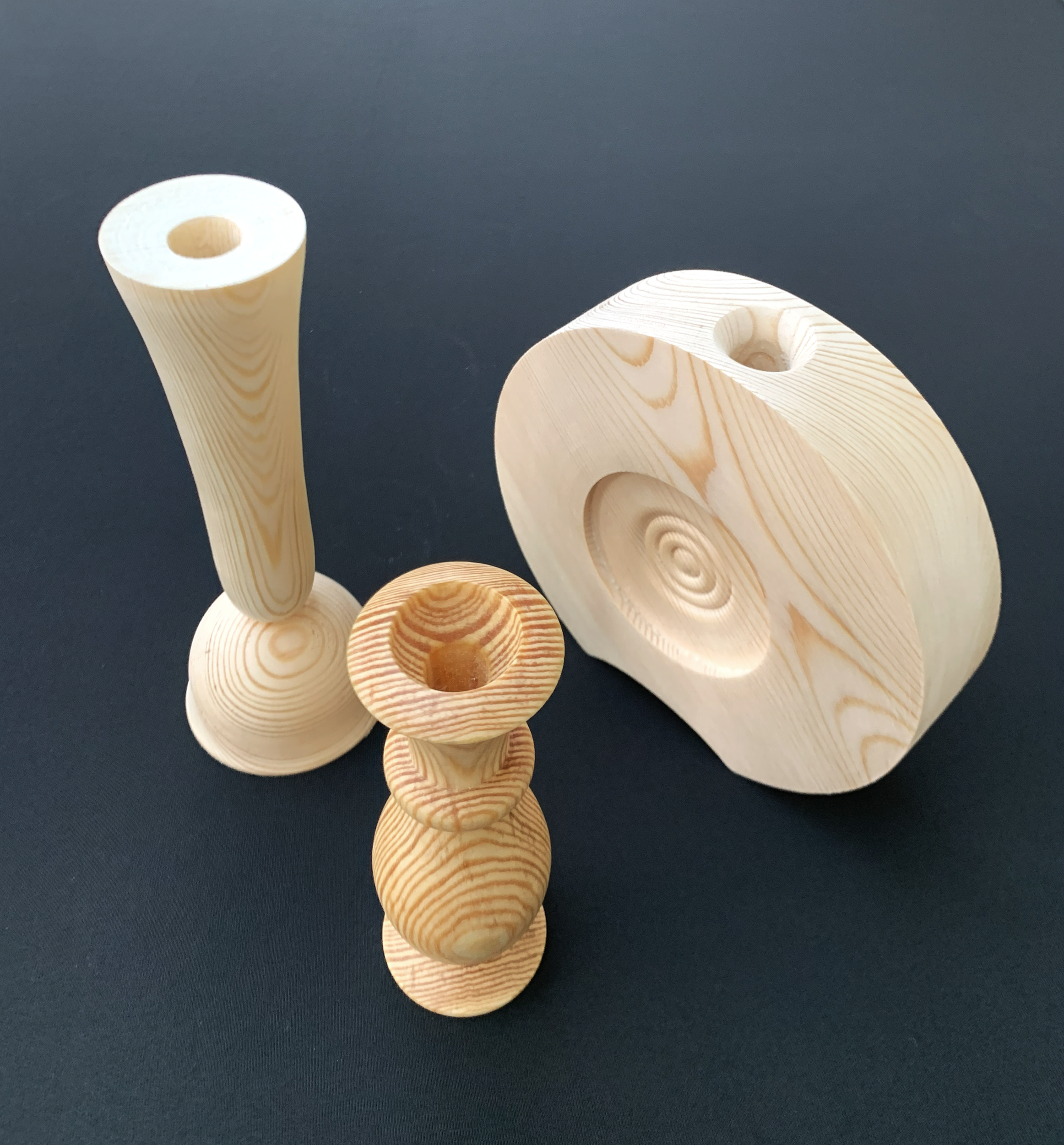 Demonstrating "Bud Vases 3 Ways", Pine