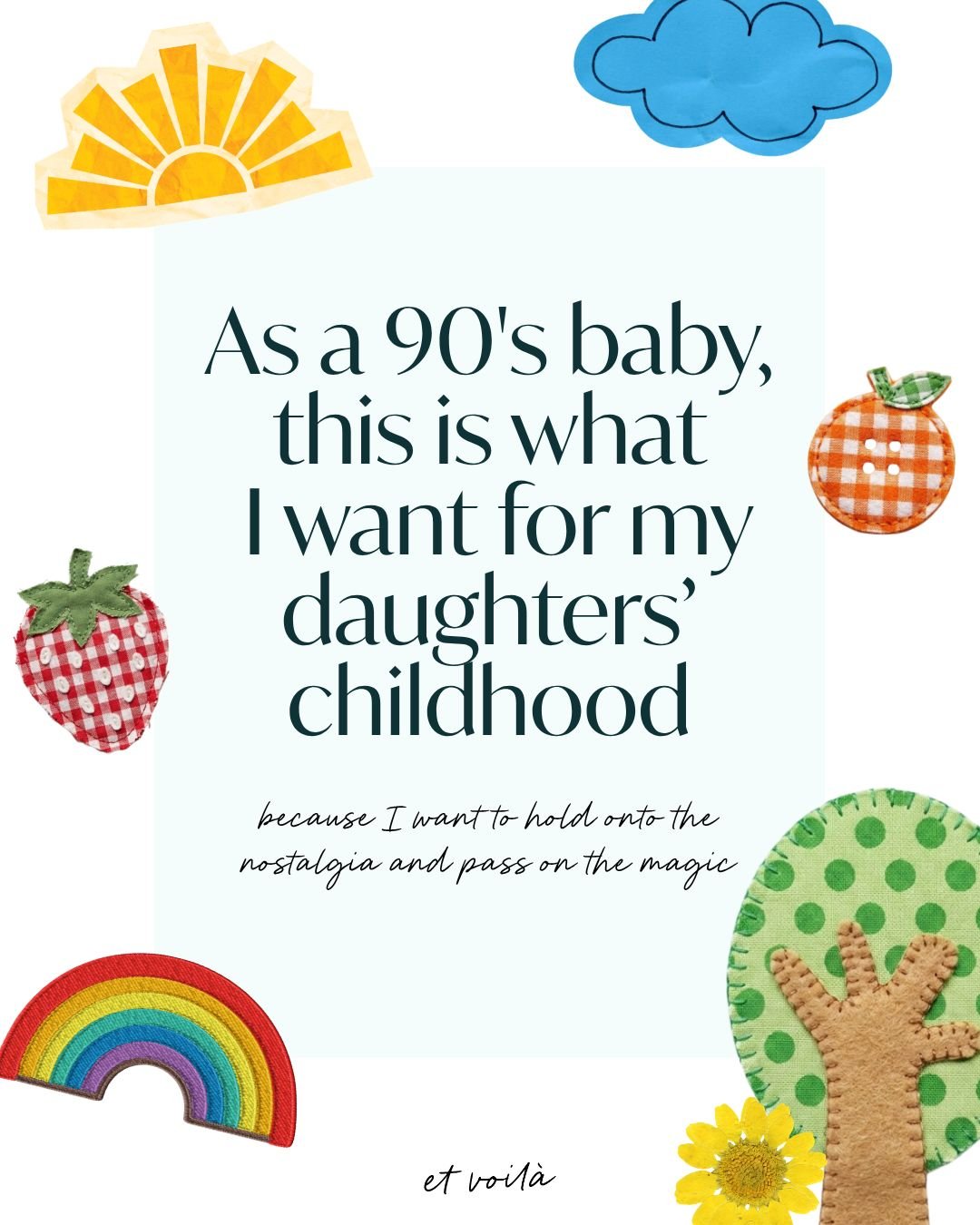 What I want for my daughters&rsquo; childhood, as someone who grew up in the 90s 🦋
.
With the pace of today&rsquo;s world, I want nothing more than to slow down with my children. To me, that includes&hellip;
&bull; making messes
&bull; being friends