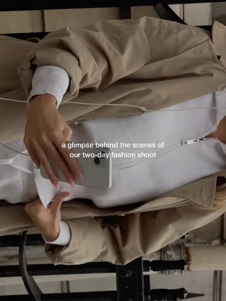 Come behind the scenes of a two-day content shoot for a fashion brand with us 📷

Two days, three models, a studio shoot, a day out on location and hours of shooting. We scouted the location, led the creative direction, styled the looks and shot acro