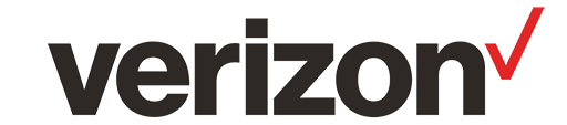 Verizon logo with black text and a red check mark