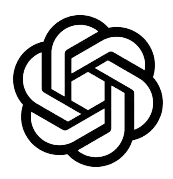 A black and white geometric abstract design or logo