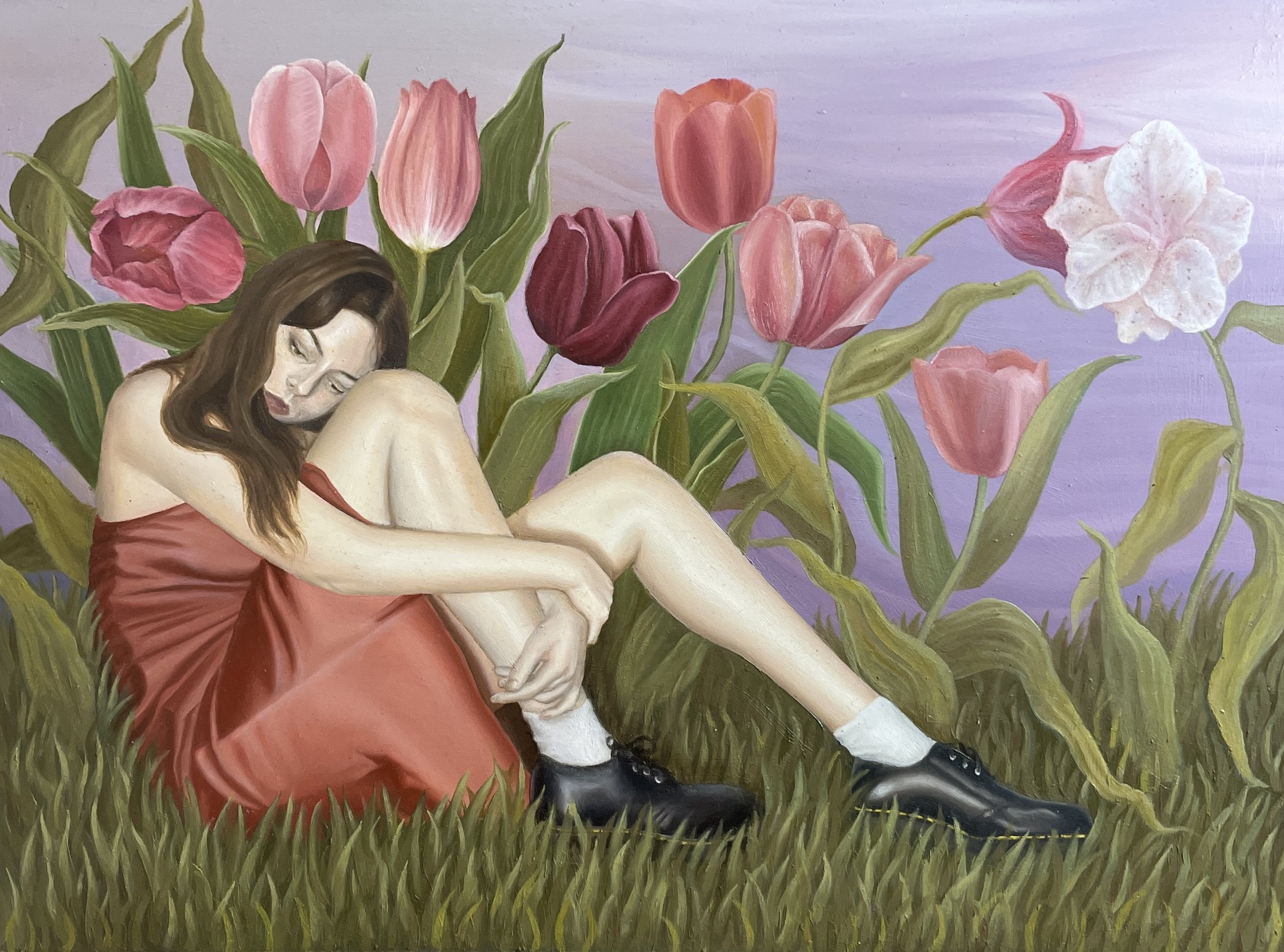 Growing Pains, (2024) 12x16, Oil on wooden panel