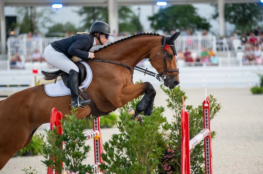 Bryn Sadler riding Catch the Dollar in the FEI 3 Grand Prix at WEC Ocala, Florida