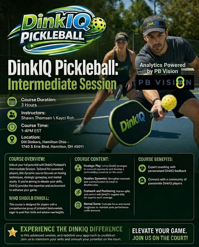 DinkIQ Intermediate Course Powered by PB Vision - June 13th, 2026