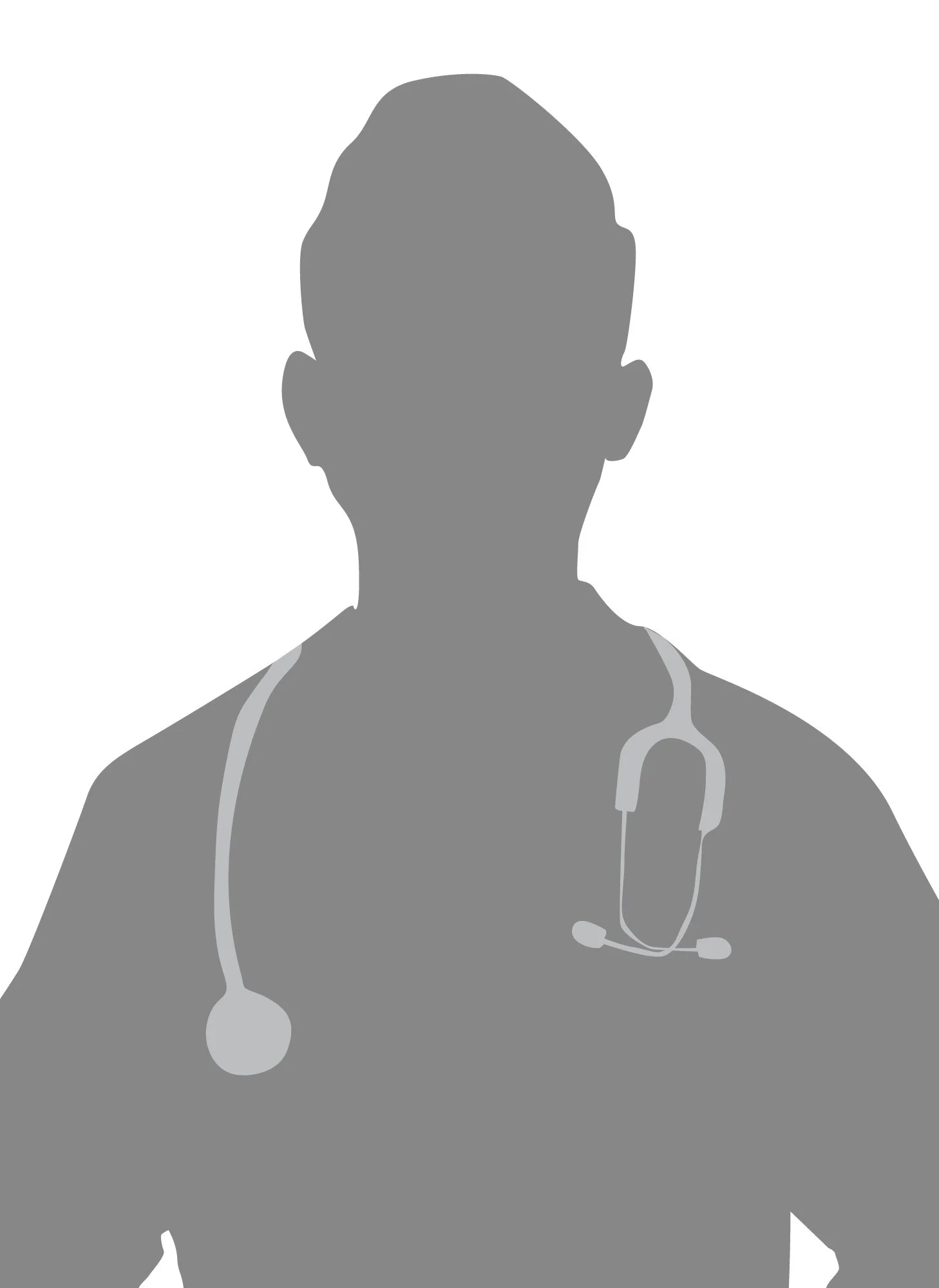 Silhouette of a healthcare professional with a stethoscope around their neck.