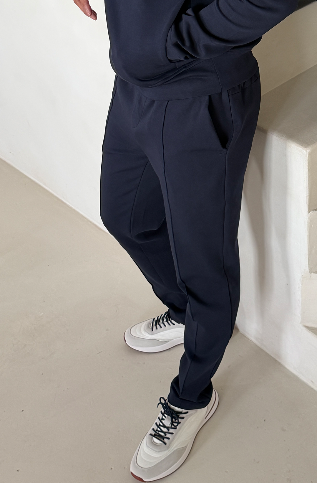 Foundations - Cotton Rich Pintuck Trousers - Dark Navy