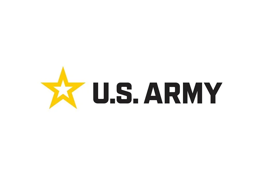 U.S. Army logo with a yellow star and the text 'U.S. ARMY' in black.