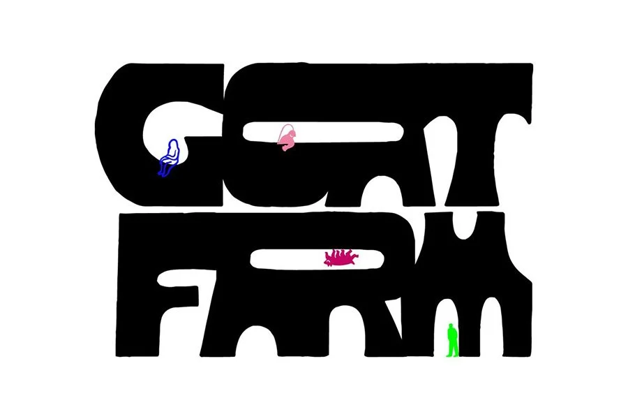 Black text reading "Get Fitted" with small colorful silhouettes of a person in blue, pink, purple, and green around and on the text.