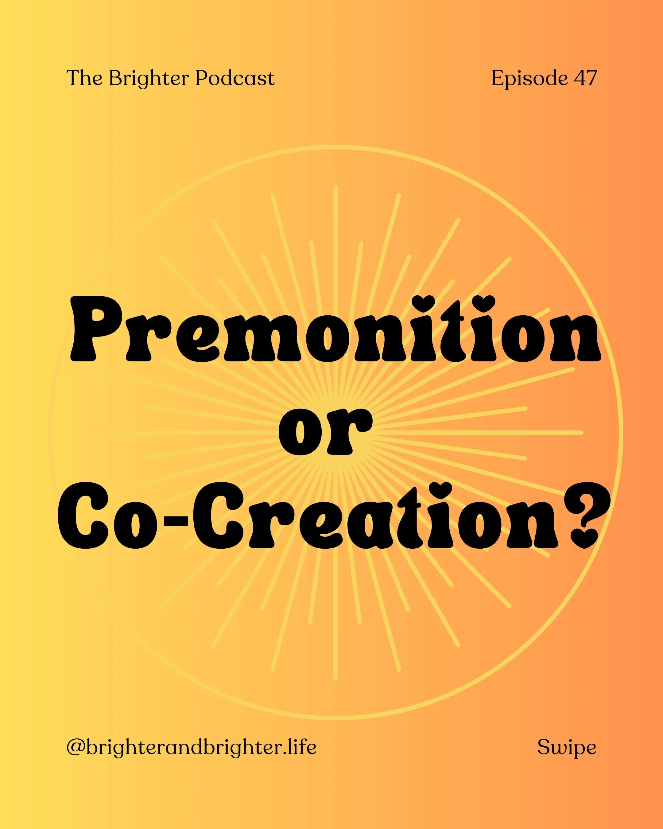 Do our thoughts predict our future&hellip; 
or create it? 👀

In this episode we talk:
✨ intuition
✨ manifestation
✨ nervous systems
✨ emotional release
✨ subconscious patterns
✨ surrender vs control

Episode 47 drops Wednesday, June 3.

#TheBrighter