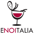 Logo of ENOI Italia with a stylized glass and swirl design
