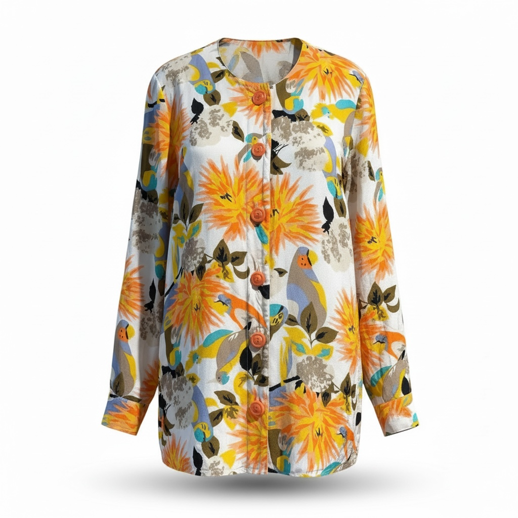 Vintage Simon Chang Patterned Blouse Jacket